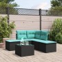 Set aus 6-teiligen Gartensofas und Kissen Kunstrattan schwarz von , Gartensets - Ref: Foro24-3217726, Preis: 343,34 €, Rabatt: %