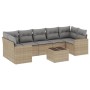 Garden sofa set with beige cushions 8 pcs PE rattan by , Modular outdoor sofas - Ref: Foro24-3251076, Price: 600,08 €, Discou...