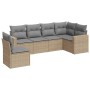 Gartensofa-Set mit Kissen, 6-teilig, beiges synthetisches Rattan von , Modulare Sofas für den Außenbereich - Ref: Foro24-3251...