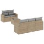 Gartensofa-Set mit Kissen, 6-teilig, beiges synthetisches Rattan von , Modulare Sofas für den Außenbereich - Ref: Foro24-3251...