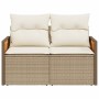 Garden sofa with 2-seater synthetic beige rattan cushions by , Outdoor sofas - Ref: Foro24-366068, Price: 193,99 €, Discount: %