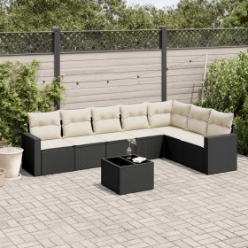 Set aus 8-teiligen Gartensofas und Kissen Kunstrattan schwarz von , Gartensets - Ref: Foro24-3219046, Preis: 497,20 €, Rabatt: %