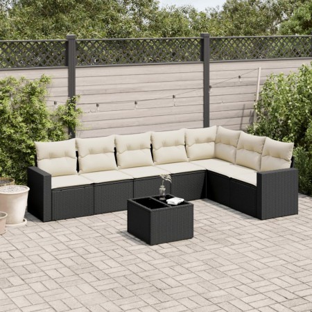 Set aus 8-teiligen Gartensofas und Kissen Kunstrattan schwarz von , Gartensets - Ref: Foro24-3219046, Preis: 493,09 €, Rabatt: %