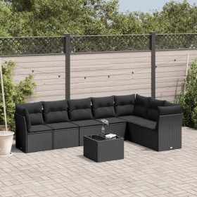 Set aus 8-teiligen Gartensofas und Kissen Kunstrattan schwarz von , Gartensets - Ref: Foro24-3217745, Preis: 488,44 €, Rabatt: %