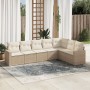 7-teiliges Gartensofa-Set und beige synthetische Rattankissen von , Gartensets - Ref: Foro24-3219038, Preis: 582,80 €, Rabatt: %