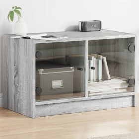 Mueble de TV con puertas de vidrio gris Sonoma 68x37x42 cm de , Muebles TV - Ref: Foro24-836362, Precio: 66,99 €, Descuento: %