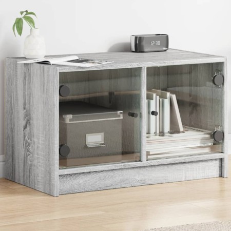 Mueble de TV con puertas de vidrio gris Sonoma 68x37x42 cm de , Muebles TV - Ref: Foro24-836362, Precio: 65,22 €, Descuento: %