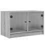 Mueble de TV con puertas de vidrio gris Sonoma 68x37x42 cm de , Muebles TV - Ref: Foro24-836362, Precio: 65,22 €, Descuento: %