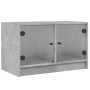 Mueble de TV con puertas de vidrio gris hormigón 68x37x42 cm de , Muebles TV - Ref: Foro24-836360, Precio: 56,76 €, Descuento: %