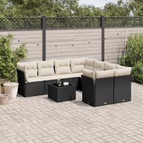 Set aus 8-teiligen Gartensofas und Kissen Kunstrattan schwarz von , Gartensets - Ref: Foro24-3249155, Preis: 570,99 €, Rabatt: %