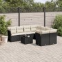 Set aus 8-teiligen Gartensofas und Kissen Kunstrattan schwarz von , Gartensets - Ref: Foro24-3249155, Preis: 564,28 €, Rabatt: %