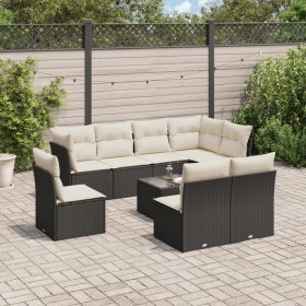 Set aus 8-teiligen Gartensofas und Kissen Kunstrattan schwarz von , Gartensets - Ref: Foro24-3217766, Preis: 545,86 €, Rabatt: %