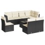 Set aus 8-teiligen Gartensofas und Kissen Kunstrattan schwarz von , Gartensets - Ref: Foro24-3217766, Preis: 563,01 €, Rabatt: %