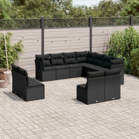 Set mit 11 Stück Gartensofas und Kissen synthetisches Rattan schwarz von , Gartensets - Ref: Foro24-3217815, Preis: 633,56 €,...