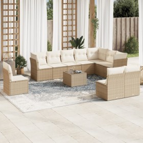 Set von 11-teiligen Gartensofas mit beigen Kissen aus synthetischem Rattan von , Gartensets - Ref: Foro24-3217808, Preis: 797...