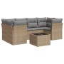 Set aus 7-teiligen Gartensofas und Kissen, synthetisches Rattan, beige von , Gartensets - Ref: Foro24-3249108, Preis: 477,04 ...