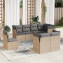 Garden sofa set with beige cushions, 8 pieces, PE rattan. by , Garden sets - Ref: Foro24-3249768, Price: 557,29 €, Discount: %