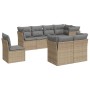 Garden sofa set with beige cushions, 8 pieces, PE rattan. by , Garden sets - Ref: Foro24-3249768, Price: 557,29 €, Discount: %