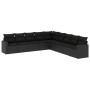 Set aus 8-teiligen Gartensofas und Kissen Kunstrattan schwarz von , Modulare Sofas für den Außenbereich - Ref: Foro24-3251422...