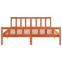 Bed frame with wax brown pine wood headboard 180x200 cm by , Beds and slatted bases - Ref: Foro24-844400, Price: 131,01 €, Di...