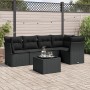 Set aus 6-teiligen Gartensofas und Kissen Kunstrattan schwarz von , Gartensets - Ref: Foro24-3249444, Preis: 429,30 €, Rabatt: %