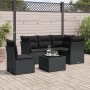 Set aus 6-teiligen Gartensofas und Kissen Kunstrattan schwarz von , Gartensets - Ref: Foro24-3249484, Preis: 404,37 €, Rabatt: %