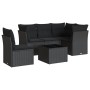 Set aus 6-teiligen Gartensofas und Kissen Kunstrattan schwarz von , Gartensets - Ref: Foro24-3249484, Preis: 404,37 €, Rabatt: %