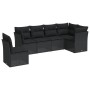 Set aus 6-teiligen Gartensofas und Kissen Kunstrattan schwarz von , Gartensets - Ref: Foro24-3249534, Preis: 388,24 €, Rabatt: %