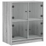 Armario auxiliar puertas de vidrio gris Sonoma 68x37x75,5 cm de , Aparadores - Ref: Foro24-836383, Precio: 97,99 €, Descuento: %