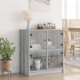 Armario auxiliar puertas de vidrio gris Sonoma 68x37x75,5 cm de , Aparadores - Ref: Foro24-836383, Precio: 97,99 €, Descuento: %