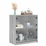 Armario auxiliar puertas de vidrio gris Sonoma 68x37x75,5 cm de , Aparadores - Ref: Foro24-836383, Precio: 97,99 €, Descuento: %