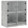 Armario auxiliar puertas de vidrio gris hormigón 68x37x75,5 cm de , Aparadores - Ref: Foro24-836381, Precio: 82,69 €, Descuen...