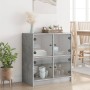 Auxiliary cabinet with grey concrete glass doors 68x37x75.5 cm by , Sideboards - Ref: Foro24-836381, Price: 82,99 €, Discount: %