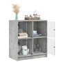 Armario auxiliar puertas de vidrio gris hormigón 68x37x75,5 cm de , Aparadores - Ref: Foro24-836381, Precio: 82,69 €, Descuen...