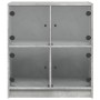 Armario auxiliar puertas de vidrio gris hormigón 68x37x75,5 cm de , Aparadores - Ref: Foro24-836381, Precio: 82,69 €, Descuen...