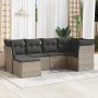 6-piece garden furniture set with gray synthetic rattan cushions by , Garden sets - Ref: Foro24-3217950, Price: 366,25 €, Dis...