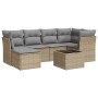 Set aus 7-teiligen Gartensofas und Kissen, synthetisches Rattan, beige von , Gartensets - Ref: Foro24-3217959, Preis: 446,66 ...