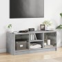 TV stand with gray concrete glass doors 102x37x42 cm by , TV Furniture - Ref: Foro24-836374, Price: 70,99 €, Discount: %