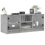 TV stand with gray concrete glass doors 102x37x42 cm by , TV Furniture - Ref: Foro24-836374, Price: 70,99 €, Discount: %