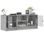 TV stand with gray concrete glass doors 102x37x42 cm by , TV Furniture - Ref: Foro24-836374, Price: 70,99 €, Discount: %