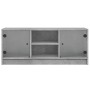 Mueble de TV con puertas de vidrio gris hormigón 102x37x42 cm de , Muebles TV - Ref: Foro24-836374, Precio: 69,50 €, Descuent...