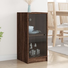 Auxiliary cabinet with brown oak glass doors 35x37x75.5 cm by , Sideboards - Ref: Foro24-836405, Price: 49,99 €, Discount: %