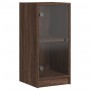 Armario auxiliar puertas de vidrio marrón roble 35x37x75,5 cm de , Aparadores - Ref: Foro24-836405, Precio: 49,99 €, Descuent...