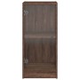 Armario auxiliar puertas de vidrio marrón roble 35x37x75,5 cm de , Aparadores - Ref: Foro24-836405, Precio: 49,99 €, Descuent...