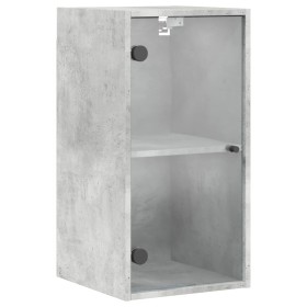 Wall-mounted furniture with gray glass doors and concrete, measuring 35x37x68.5 cm. by , Lockers and storage cabinets - Ref: ...