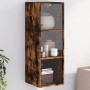 Wall-mounted furniture with smoked oak glass doors 35x37x100 cm by , Lockers and storage cabinets - Ref: Foro24-836487, Price...