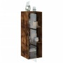 Wall-mounted furniture with smoked oak glass doors 35x37x100 cm by , Lockers and storage cabinets - Ref: Foro24-836487, Price...