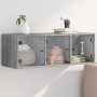 Wall-mounted furniture with gray Sonoma glass doors 102x37x35 cm by , Lockers and storage cabinets - Ref: Foro24-836516, Pric...