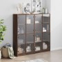 Estantería con puertas madera marrón roble 136x37x142 cm de , Librerías y estanterías - Ref: Foro24-3206523, Precio: 258,75 €...