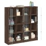 Estantería con puertas madera marrón roble 136x37x142 cm de , Librerías y estanterías - Ref: Foro24-3206523, Precio: 258,75 €...